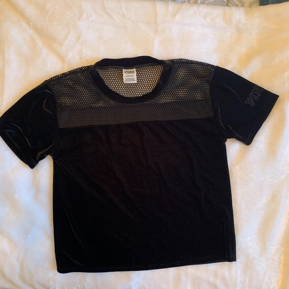 Victoria's Secret "PINK" Black Velvet Top Sz XS/XP